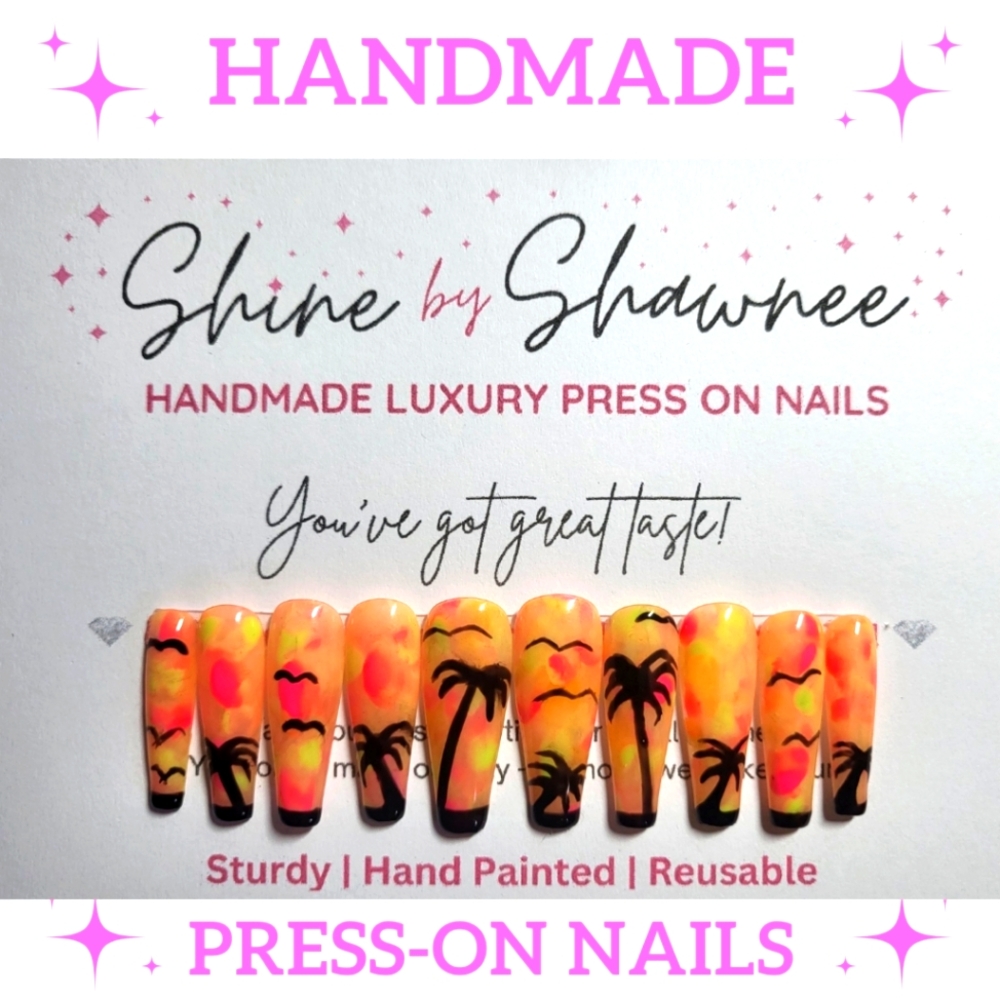 Handmade Luxury Press-On Nails | Sturdy & Reusable | Island Paradise